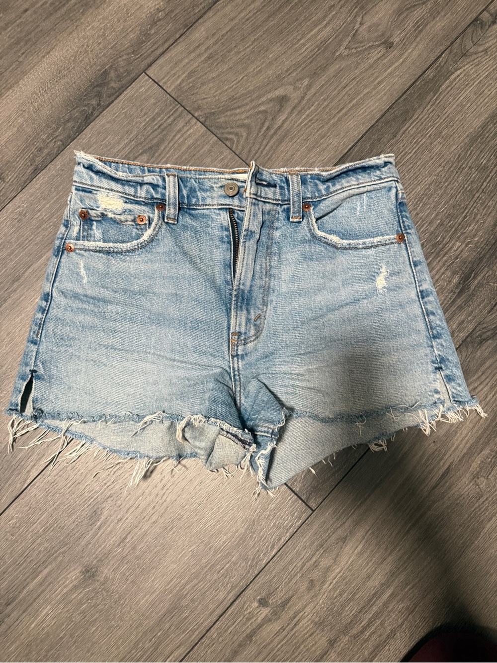 Abercrombie & Fitch Light Blue Distressed Denim Cutoff Shorts